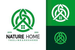 A Letter Nature Home Logo Design, brand identity logos vector, modern logo, Logo Designs Vector Illustration Template