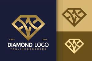 Luxury A Letter Diamond Logo Design, brand identity logos vector, modern logo, Logo Designs Vector Illustration Template