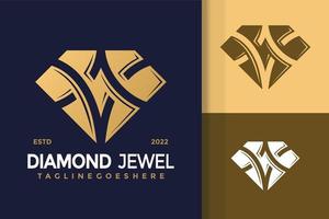 Luxury Diamond Jewelry Logo Design, brand identity logos vector, modern logo, Logo Designs Vector Illustration Template