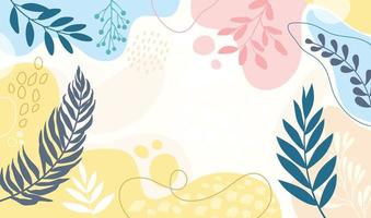 Colorful background vector illustration.Exotic plants, branches,art print for beauty, fashion and natural products,wellness, wedding and event.