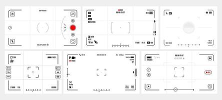 Video and photo camera viewfinder display frames vector