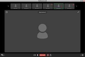 Group videocall, live webinar app interface vector