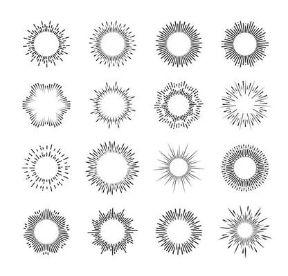 Sunburst and star burst, explosion line patterns