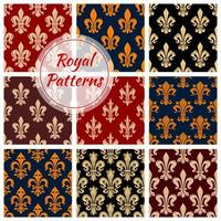 Royal flower fleur-de-lis vector patterns set