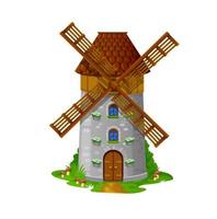 Windmill house building or dwarf dwelling, home vector