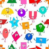 Math shape characters seamless vector pattern