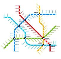 Underground, metro subway and railway city map vector