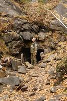 Portrait of an elderly man. A trip to the old mica mines in the Ural Mountains. photo