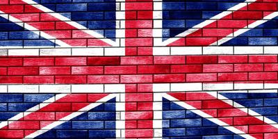 bandera del Reino Unido sobre un fondo texturizado. collage de conceptos foto