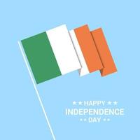 diseño tipográfico del día de la independencia de irlanda con vector de bandera