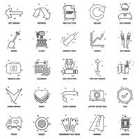 25 conjunto de iconos de línea de mezcla de concepto de negocio vector