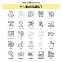 Management Line Icon Set 25 Dashed Outline Style vector