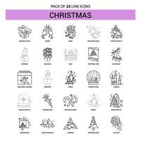 Christmas Line Icon Set 25 Dashed Outline Style vector