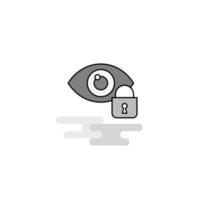 Eye locked Web Icon Flat Line Filled Gray Icon Vector