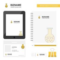 Beaker Business Logo Tab App Diary PVC Employee Card and USB Brand Stationary Package Design Vector Template