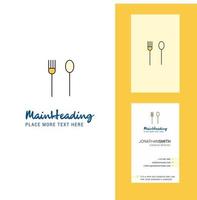 Fork and spoon Creative Logo and business card vertical Design Vector