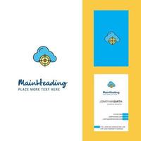 vector de diseño vertical de tarjeta de visita y logotipo creativo de nube dirigida