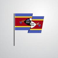 Swaziland waving Flag design vector