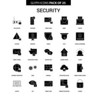 Security Glyph Vector Icon set