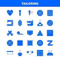 Tailoring Solid Glyph Icon Pack For Designers And Developers Icons Of Knit Machine Scissors Sewing Buttons Knit Machine Sewing Vector