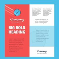 Tick Business Company Poster Template with place for text and images vector background