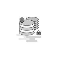 Database Web Icon Flat Line Filled Gray Icon Vector