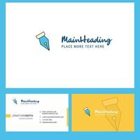 Pen nib Logo design with Tagline Front and Back Busienss Card Template Vector Creative Design