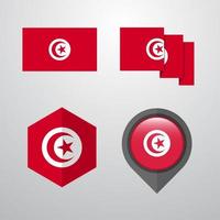 Tunisia flag design set vector