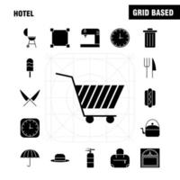 Hotel Solid Glyph Icon for Web Print and Mobile UXUI Kit Such as Clock Optimization Time Time Optimization Weight Machine Scale Pictogram Pack Vector