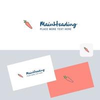 Carrot vector logotype with business card template Elegant corporate identity Vector