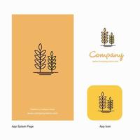 Wheat Company Logo App Icon and Splash Page Design Creative Business App Design Elements vector