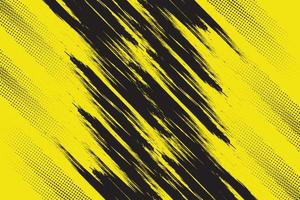 Black and yellow abstract grunge texture with halftone background vector