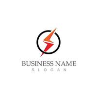 flash thunderbolt logo template vector