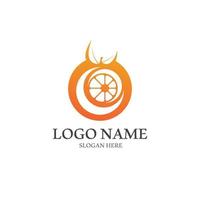 icono de vector de diseño de logotipo naranja