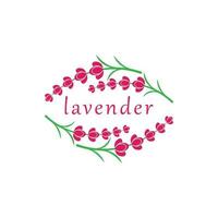 vector de logotipo de flor de lavanda fresca