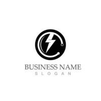 flash thunderbolt logo template vector