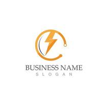 flash thunderbolt logo template vector