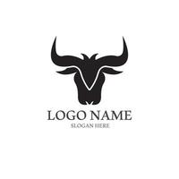 icono de vector de logotipo de cabeza de toro