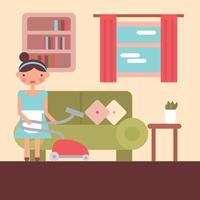 Flat Colorful Housewife Illustration vector