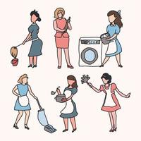 Collection of Housewife Icons vector