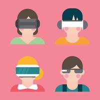 People with Virtual Reality Glasses vector