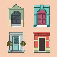 Outlined Doors Collection vector