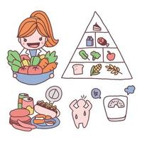 linda y colorida ilustración de un nutricionista vector