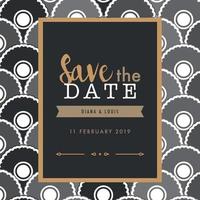 Black and White Wedding Invitation vector