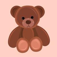 lindo oso de peluche ilustración vectorial para diseño gráfico y elemento decorativo vector