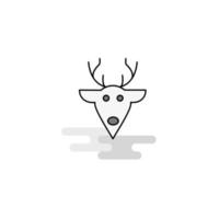 Reindeer Web Icon Flat Line Filled Gray Icon Vector