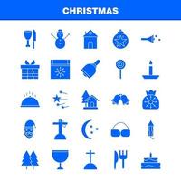 los iconos de glifo sólido de navidad establecidos para infografías kit uxui móvil y diseño de impresión incluyen caja de regalo de viaje en camión calendario de caja navidad colección de navidad logotipo y pictograma de infografía moderna vector