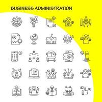 Business Administration Hand Drawn Icons Set For Infographics Mobile UXUI Kit And Print Design Include Basketball Net Basket Game Sports Sound Music Volume Eps 10 Vector