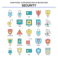 conjunto de iconos de línea plana de seguridad diseño de iconos de concepto de negocio vector