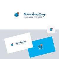 Globe vector logotype with business card template Elegant corporate identity Vector